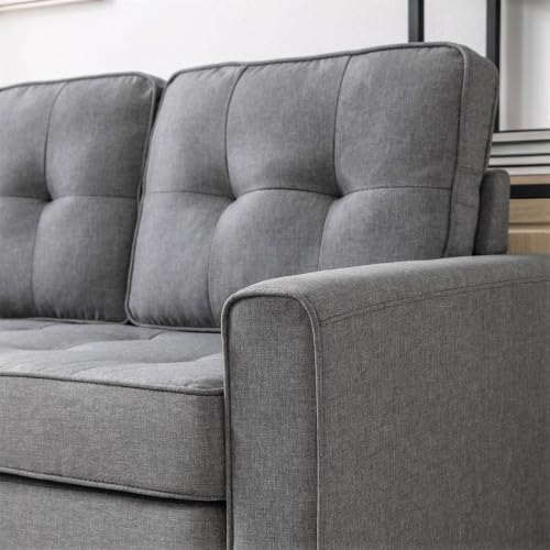 Convertible Sofa Bed Tufted Sleeper Loveseat with Wood Frame G58804