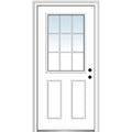 Steel Primed Left-Hand Inswing 1/2 Lite 2-Panel Prehung Front Door 36" x 80" U153790