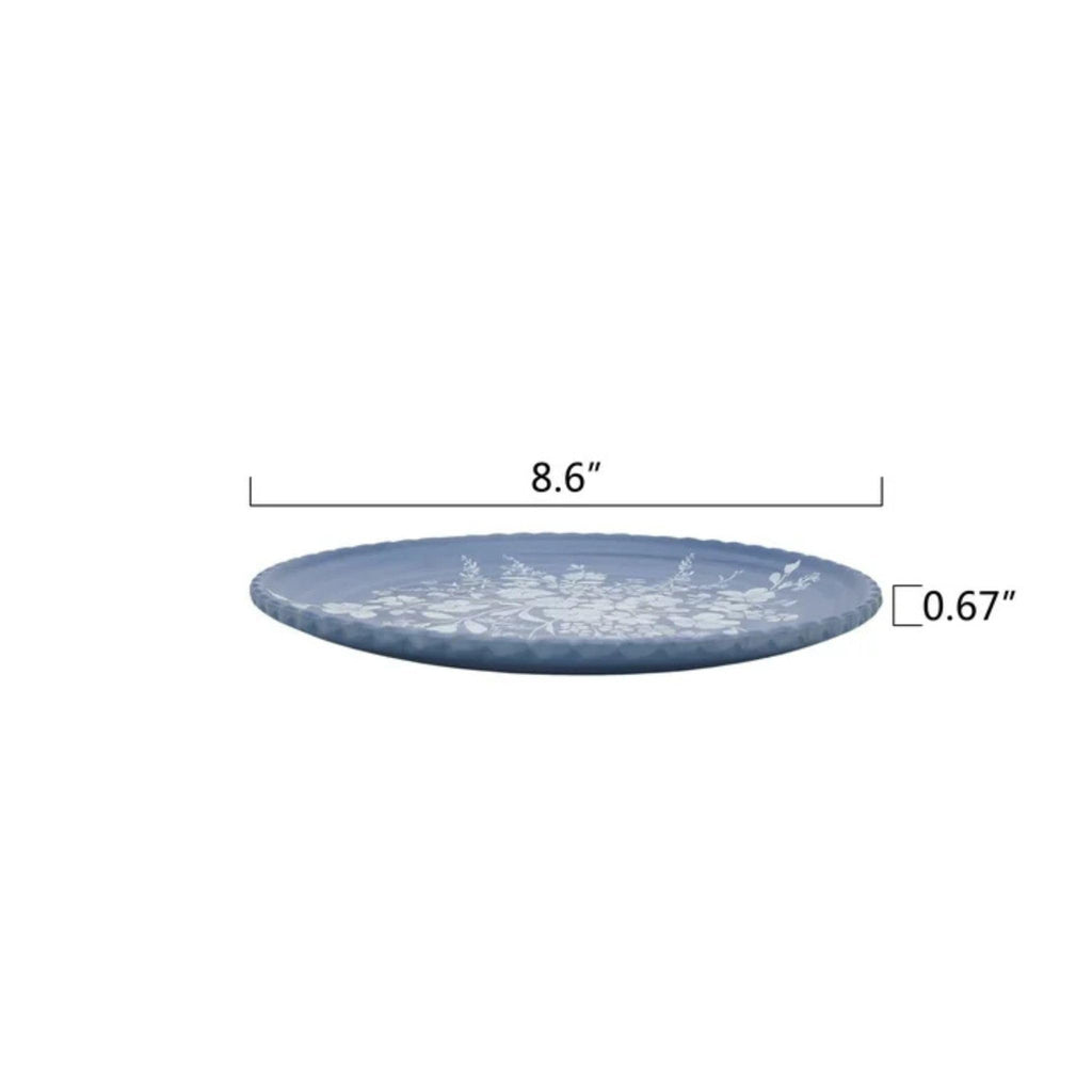 12-Piece Bamboo Melamine Dinnerware Set, Service for 4, Blue D6862