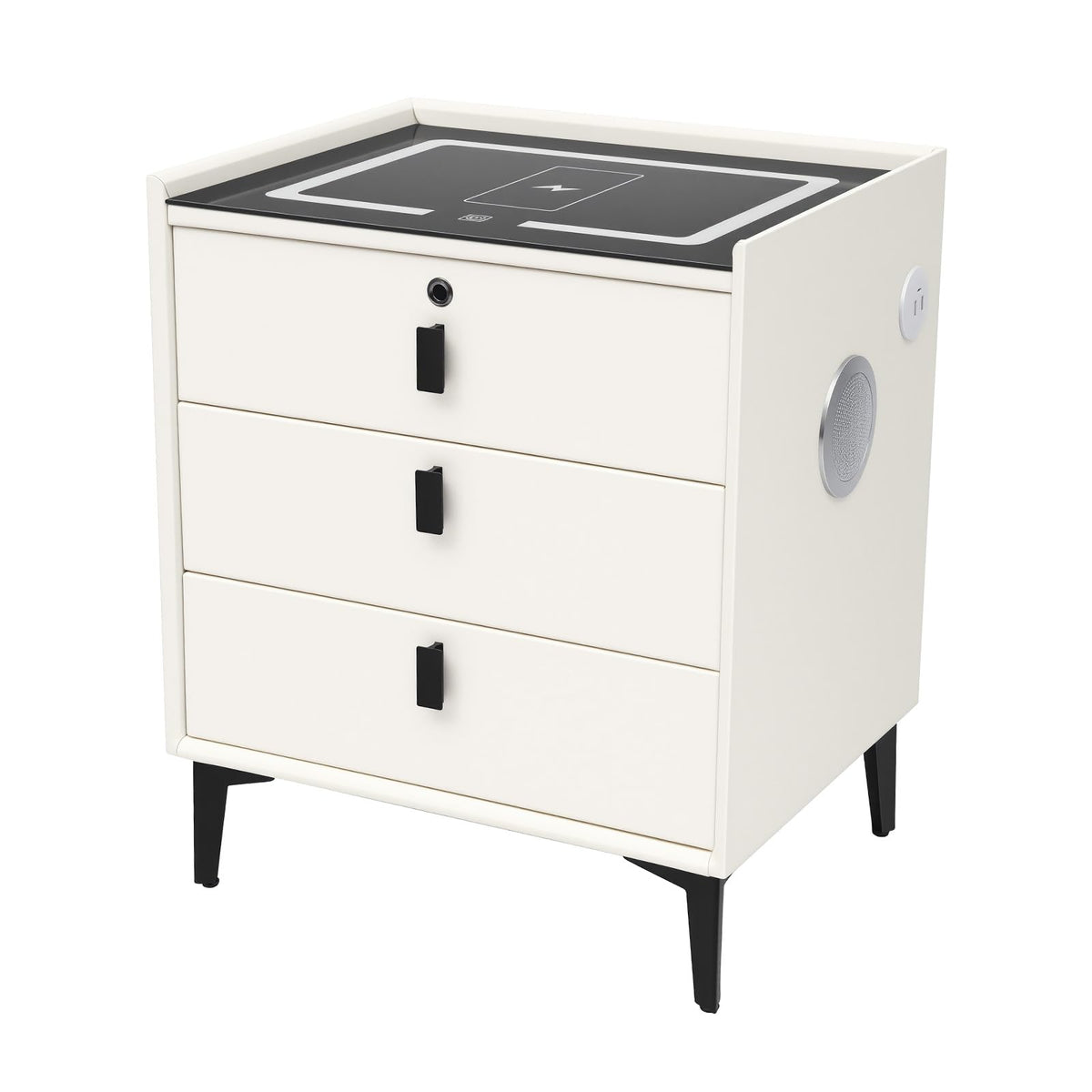 3-Drawer LED Nightstand with Wireless Charging Station L685