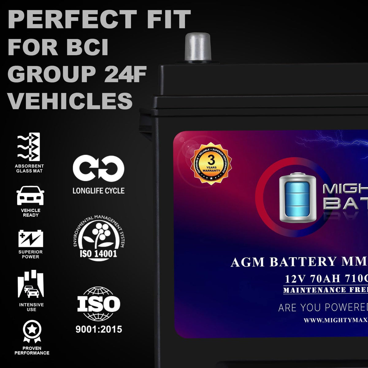 12V 70Ah AGM Replacement Battery R18406