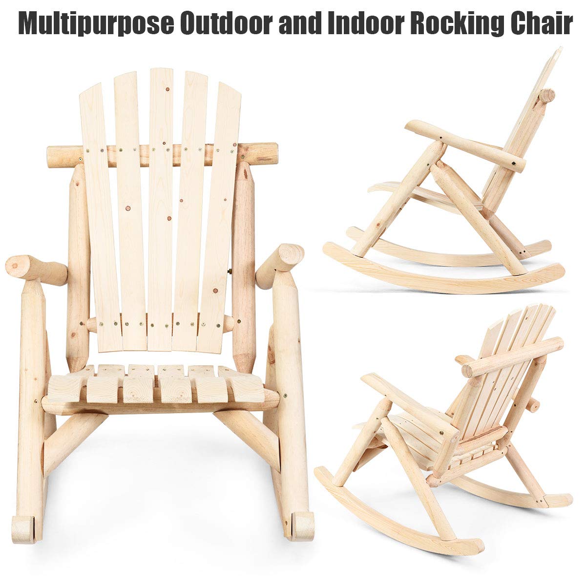 Log Rocking Chair Set C12124