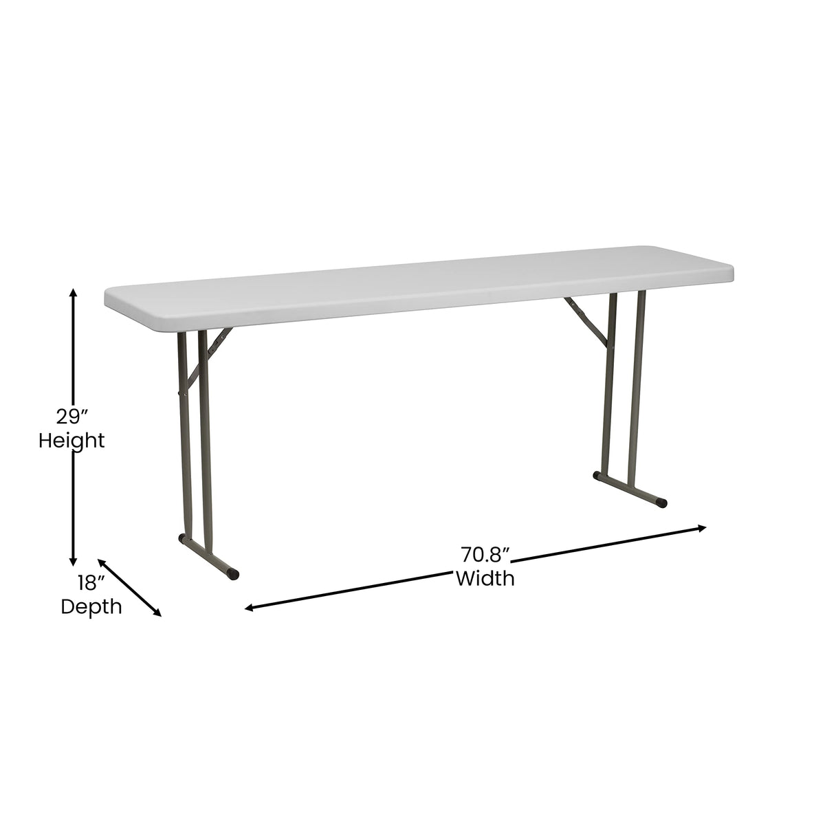 6 Pack 6-Foot Granite White Plastic Folding Training Table I496670