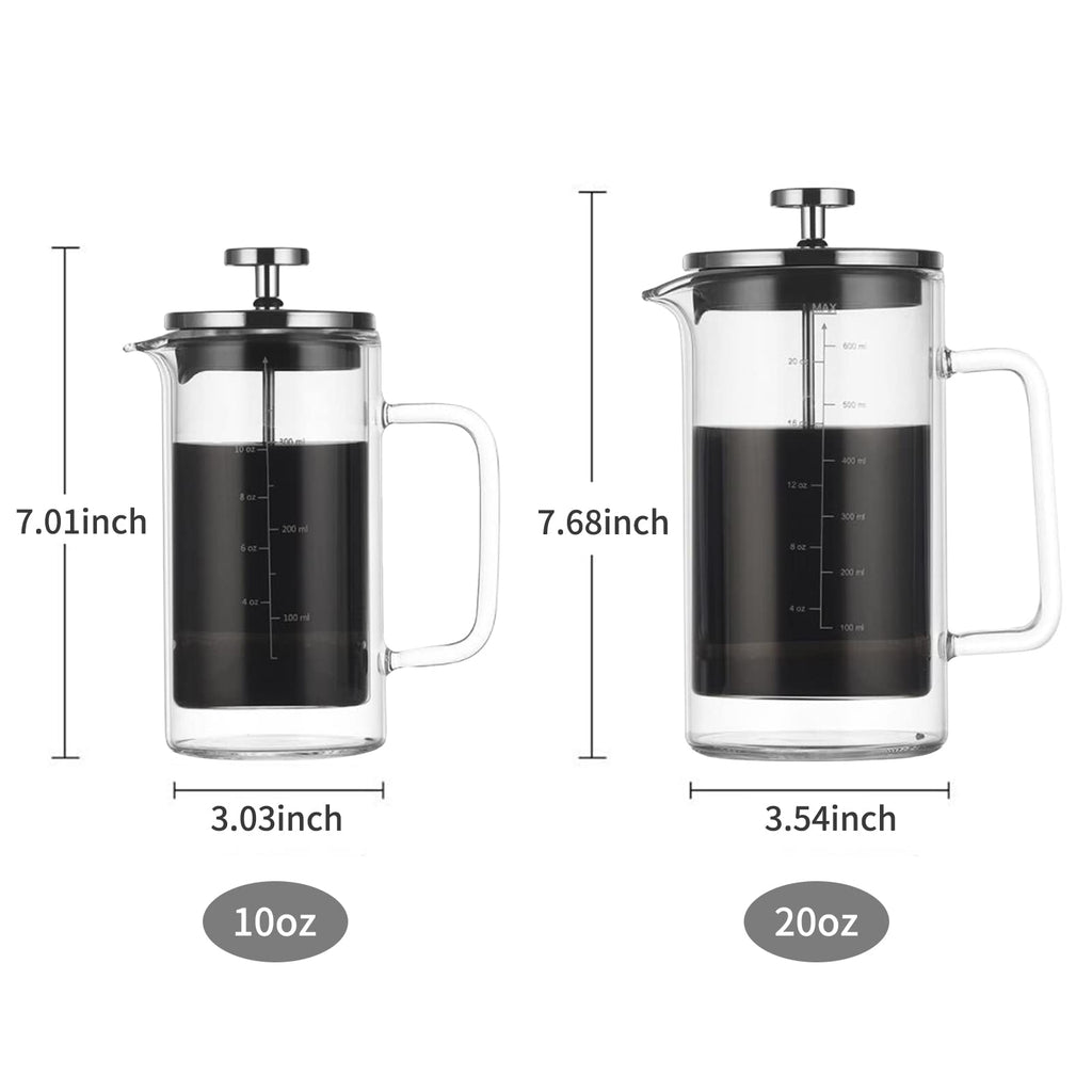 Double Walled Borosilicate Glass Coffee Pot P8147