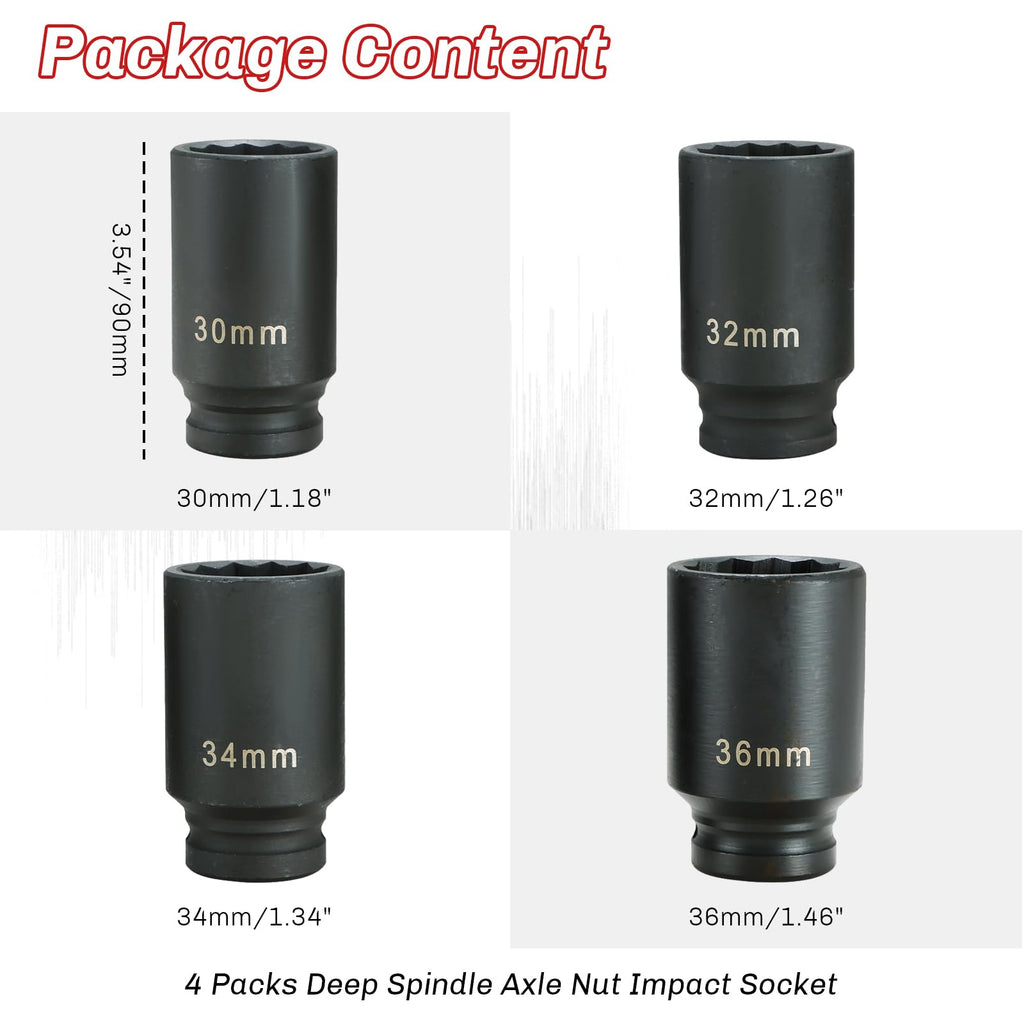Heavy Duty Ball Joint Press and U Joint Removal Tool Kit & 1/2-Inch Drive Impact Socket Set P1130
