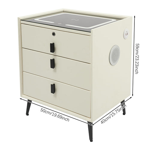 3-Drawer LED Nightstand with Wireless Charging Station L685