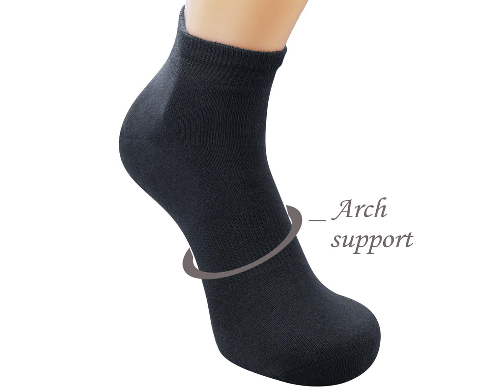 Men's 5-Pack Diabetic Low Cut Socks with Arch Support L3436