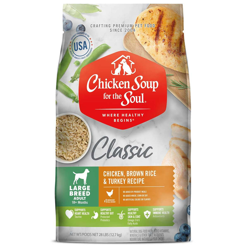 Large Breed Adult Dry Dog Food Chicken Brown Rice Turkey 28lb V1001