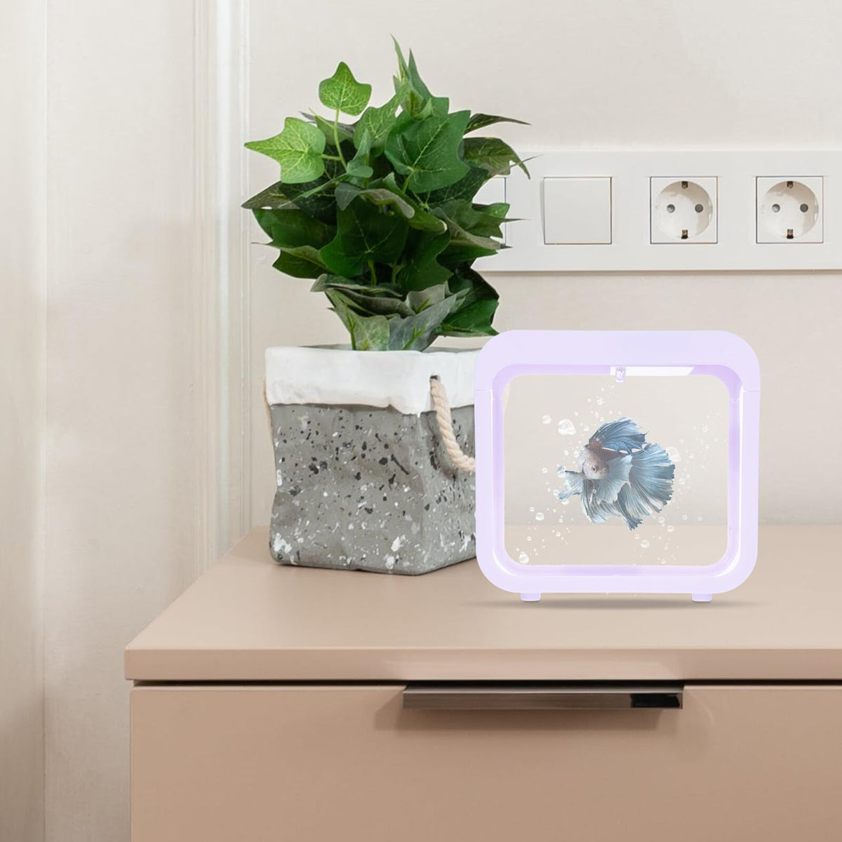 Betta Fish Tank Desktop Aquarium with LED Light Y939