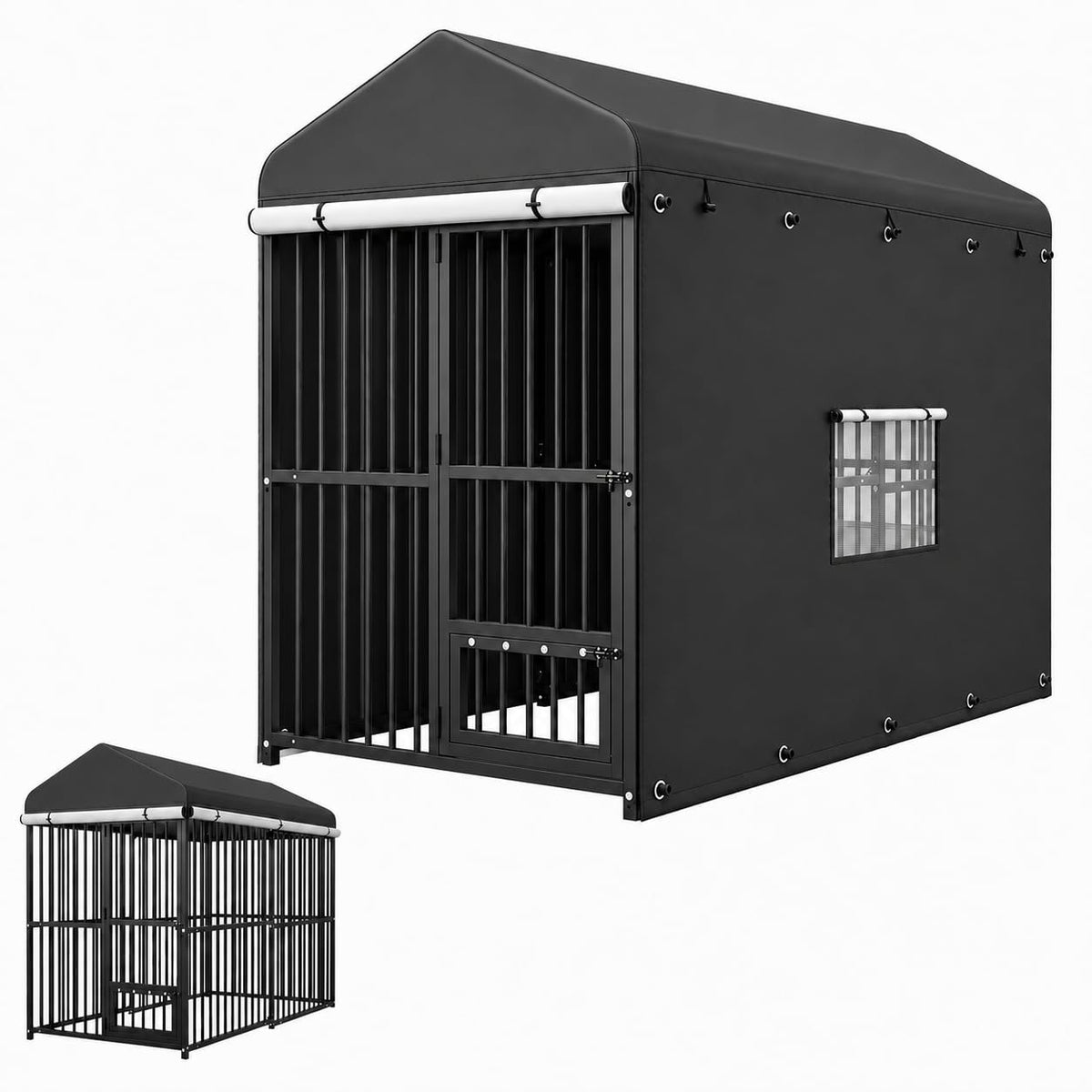 8x4 FT Heavy Duty Outdoor Dog Kennel with Full Cover R91202
