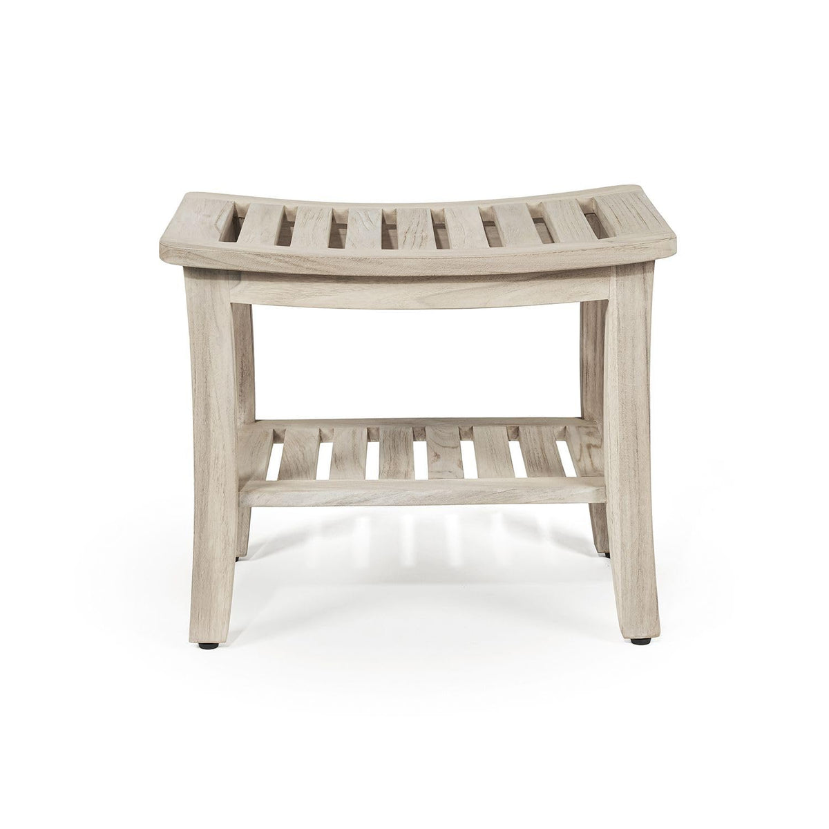 Gray Teak Shower Bench with Shelf 21 Inch N6911