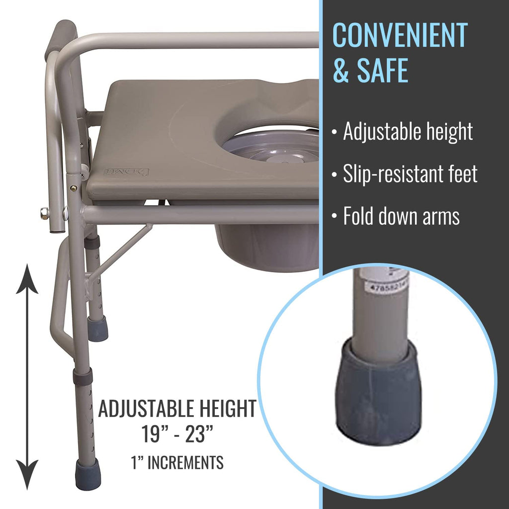 Portable Bedside Commode Chair with Handles V622