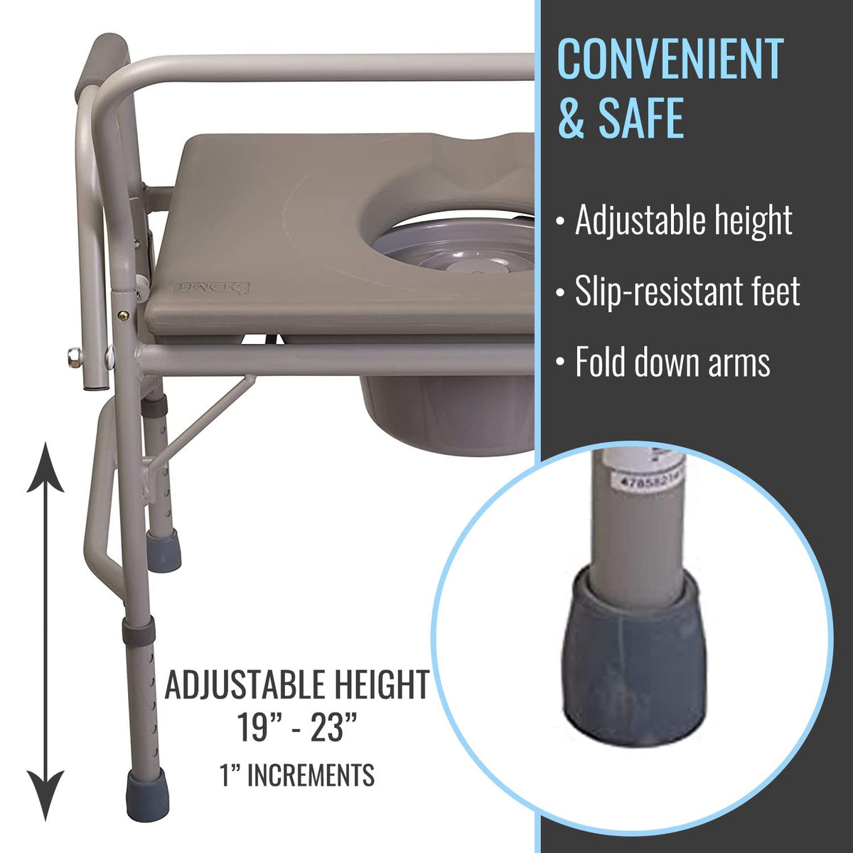 Portable Bedside Commode Chair with Handles V622