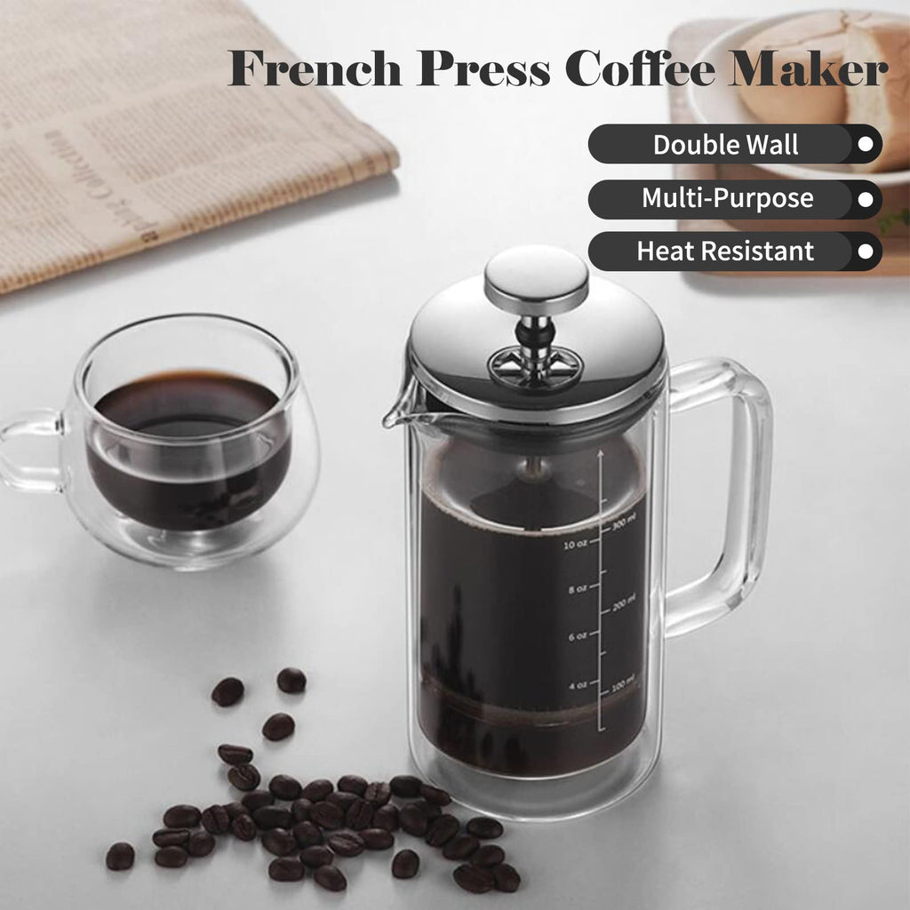 Double Walled Borosilicate Glass Coffee Pot P8147