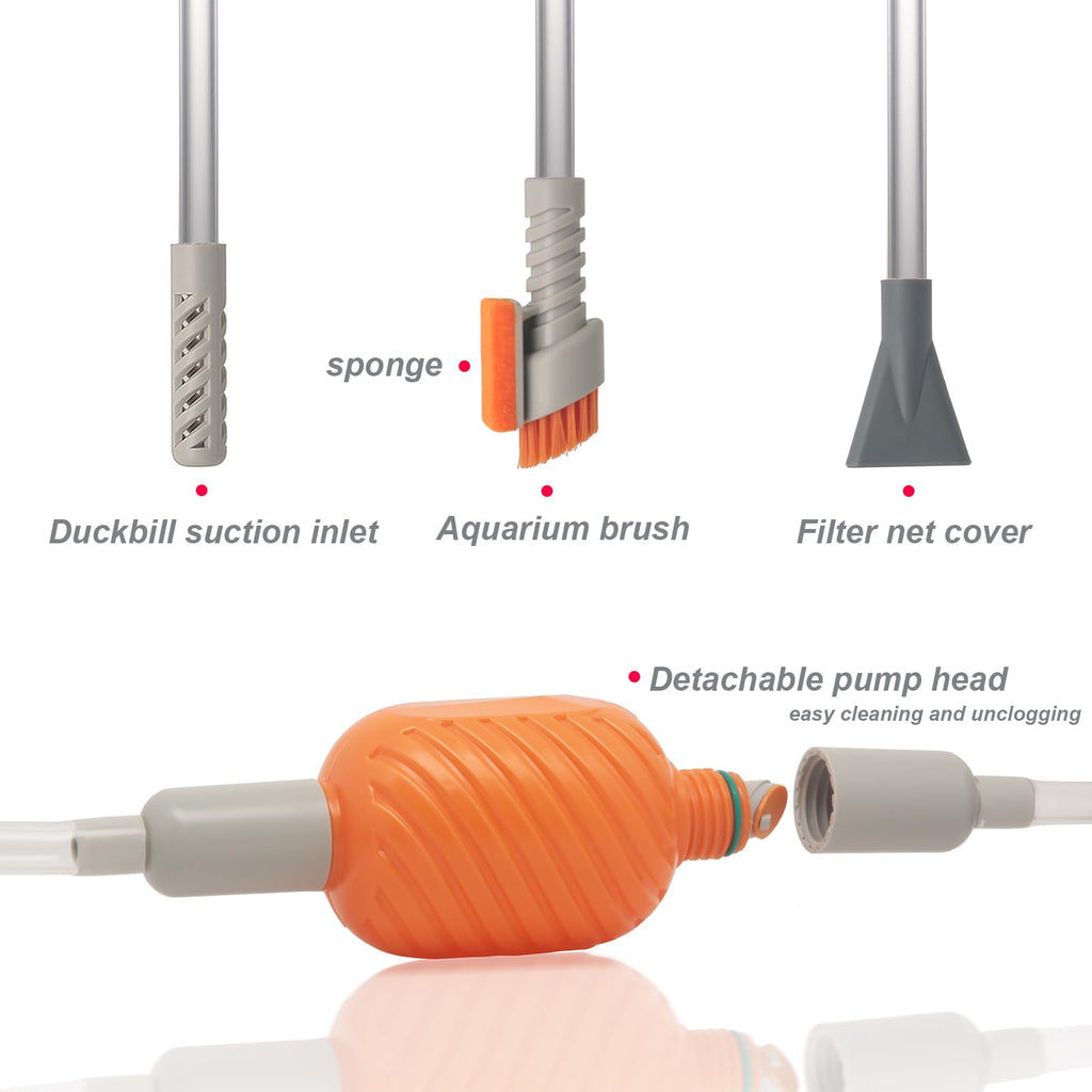 Compact Aquarium Siphon Vacuum and Water Changer Kit with Cleaning Brush Y4179