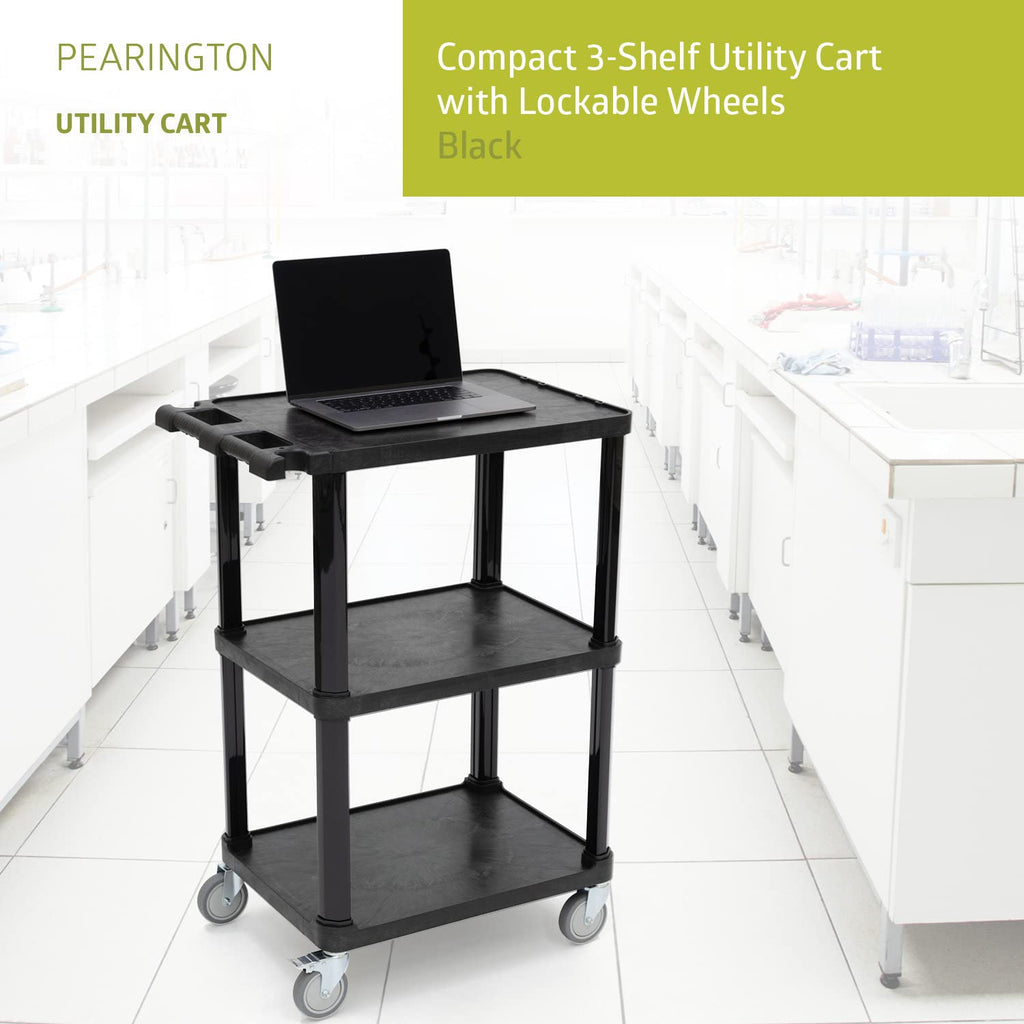 3-Tier Plastic Utility Cart with Lockable Wheels Z161