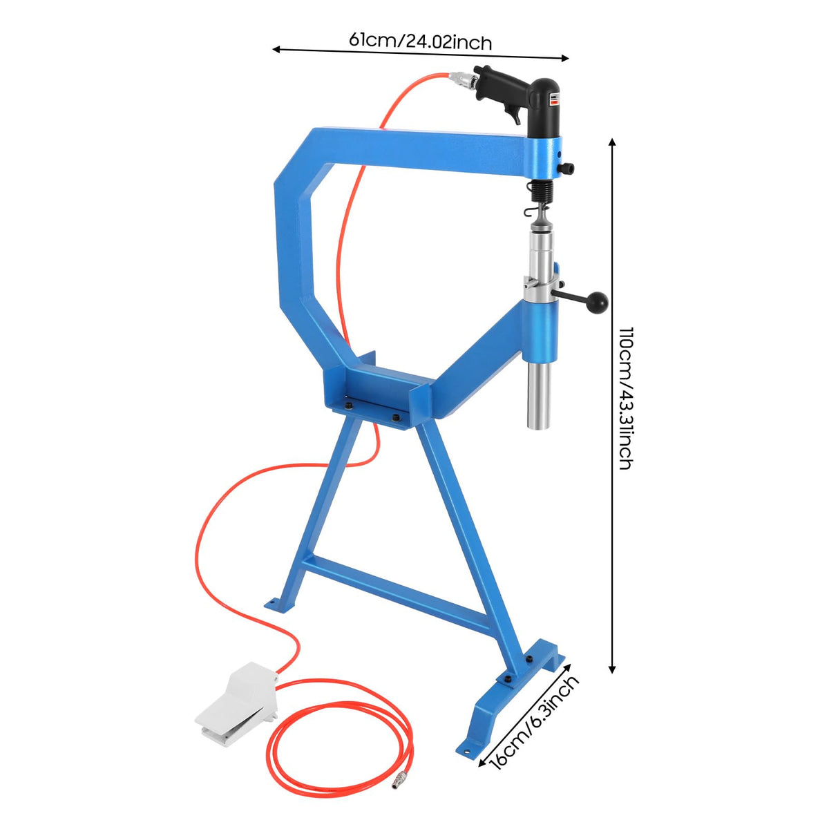 4 Inch Pneumatic Planishing Hammer with 1" 2" 3" Anvils and Foot Pedal I2709