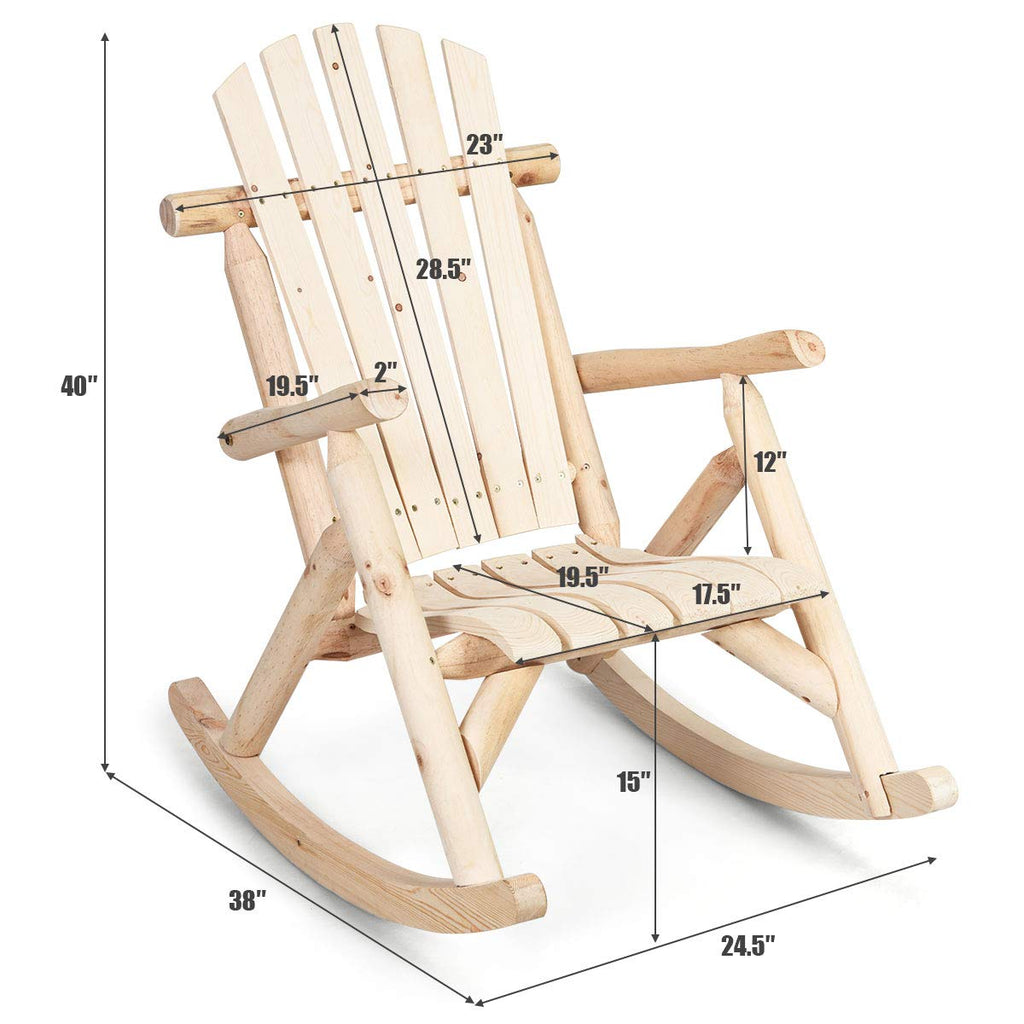 Log Rocking Chair Set C12124