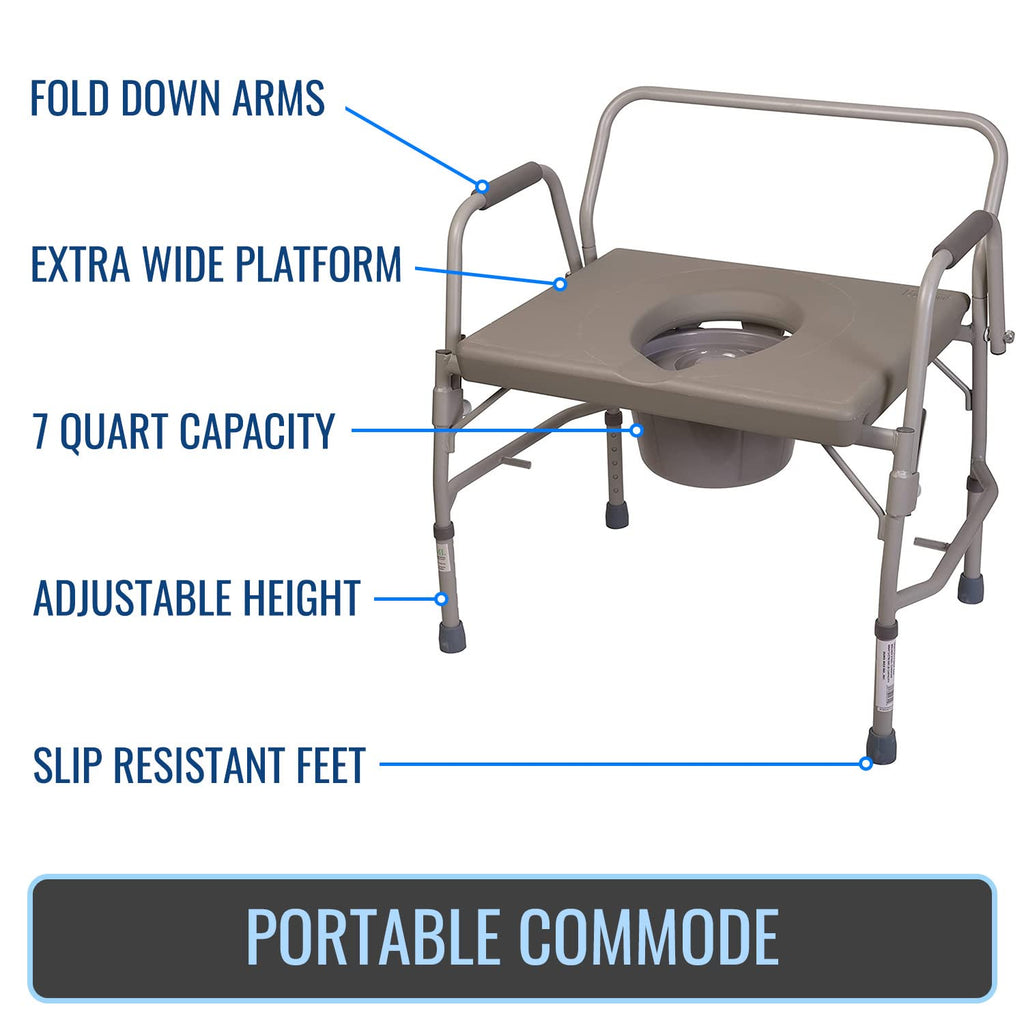 Portable Bedside Commode Chair with Handles V622