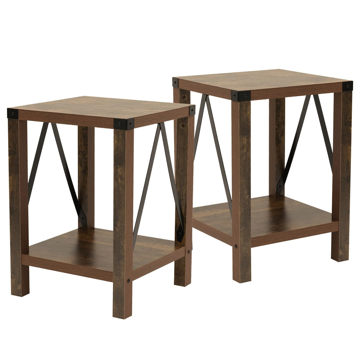 Brown 2-Tier Square End Table I5585