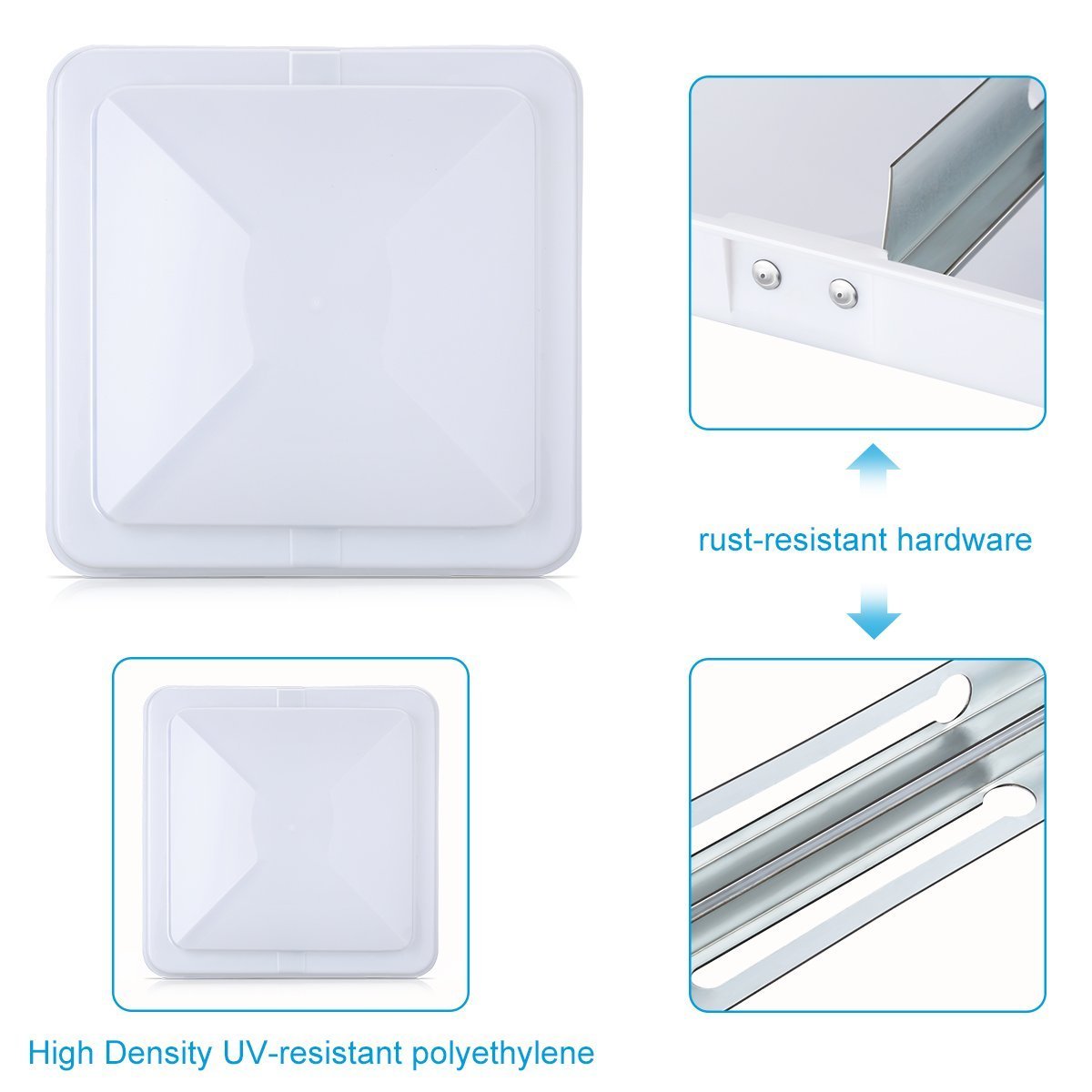 14 Inch White RV Roof Vent Cover B425