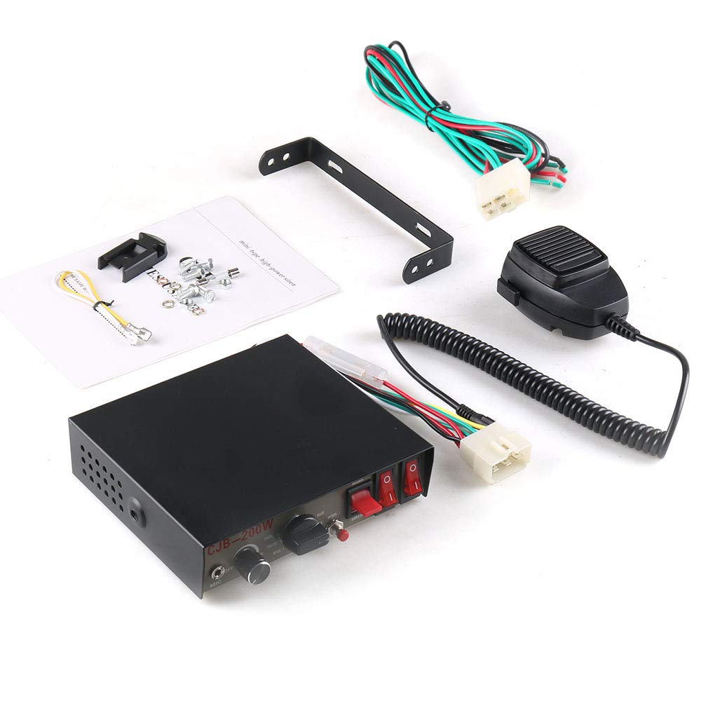 12V 200W 9 Tones Car Warning Alarm Siren Horn Speaker with Microphone T371