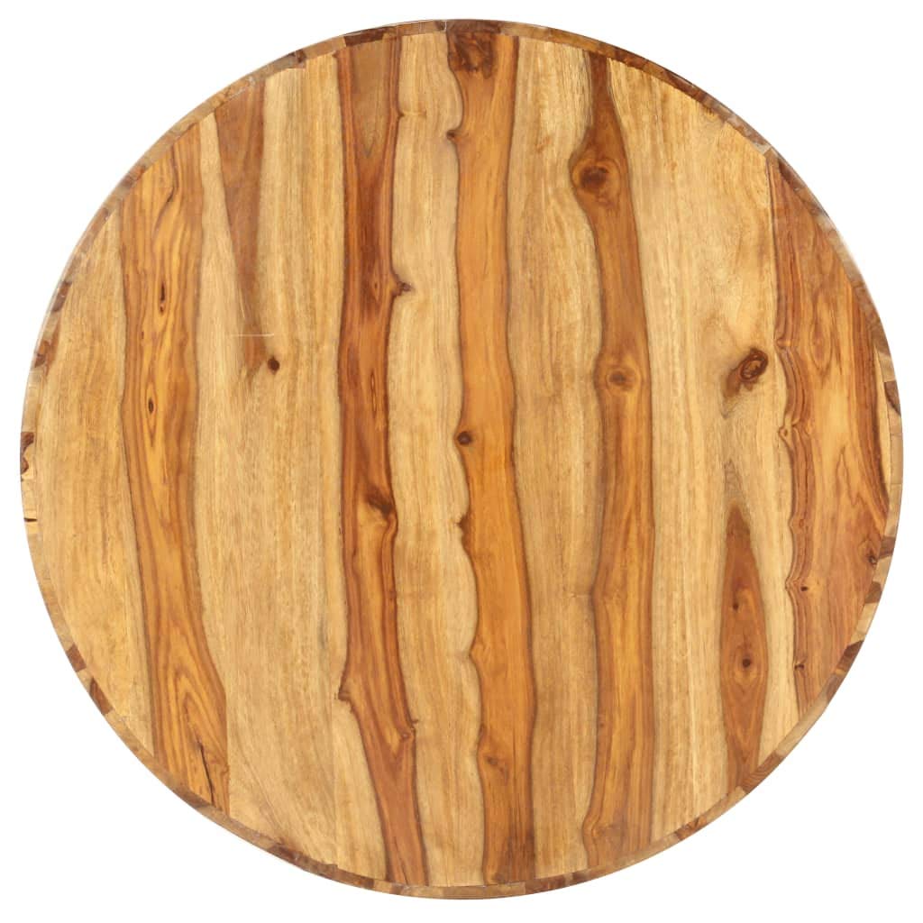Solid Sheesham Wood Round Coffee Table with Storage Shelf C587