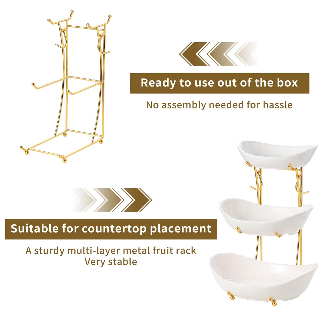 3-Tier Ceramic Serving Bowl Set with Stand M71824