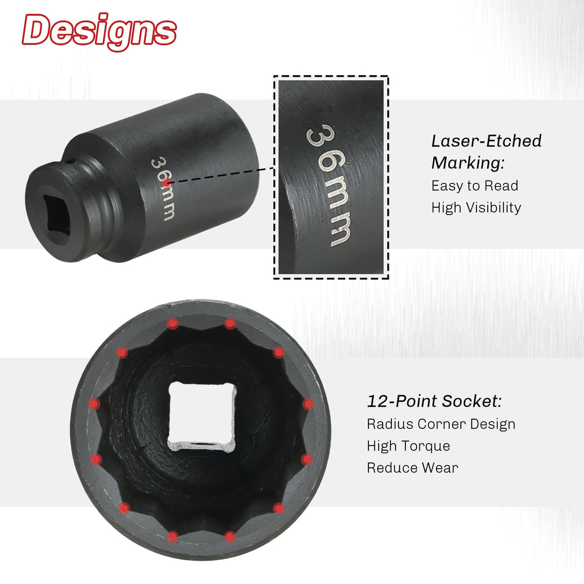 Heavy Duty Ball Joint Press and U Joint Removal Tool Kit & 1/2-Inch Drive Impact Socket Set P1130
