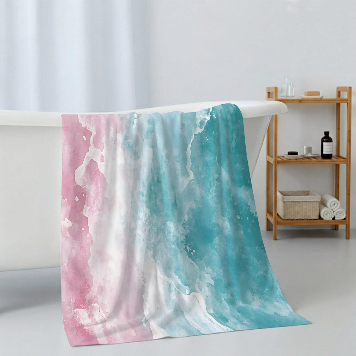 Teal Pink Gradient Cotton Towel Set 3 Pack E199639