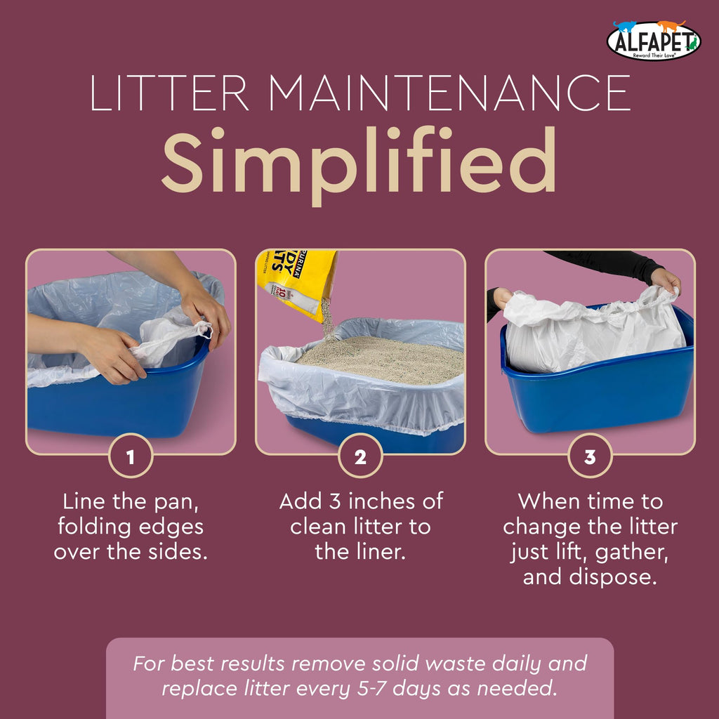 Cat Litter Box Liners Large 12 Count Tear-Resistant Waterproof X7404