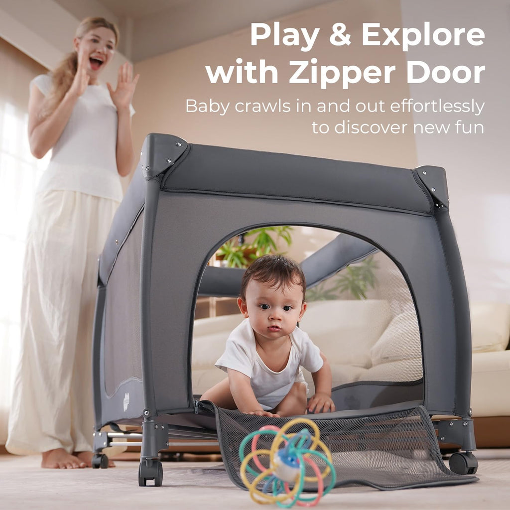 Portable Baby Playpen with Bassinet J292