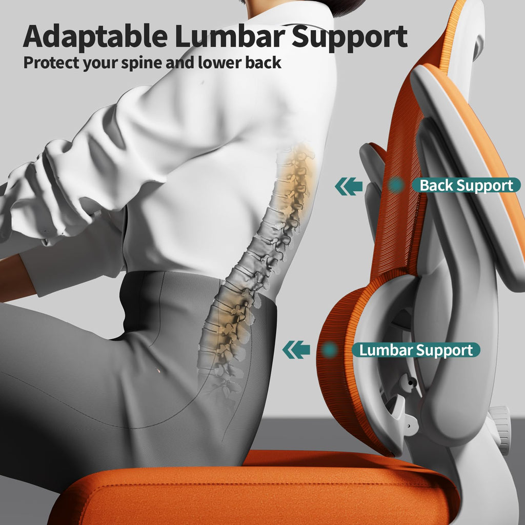 Orange Ergonomic Mesh Office Chair U6535