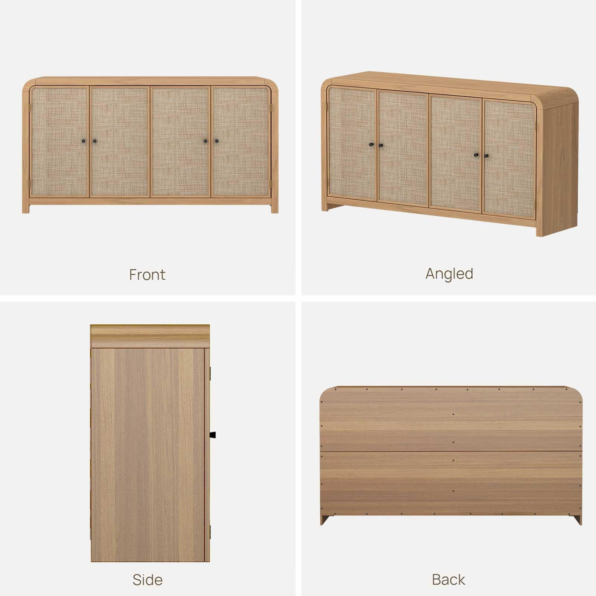 Oak Rattan Sideboard Buffet Cabinet H273