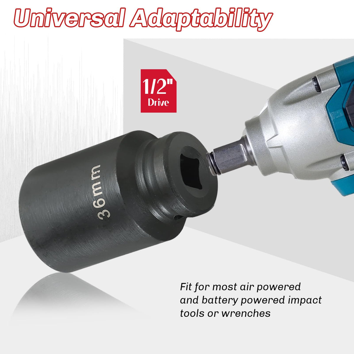 Heavy Duty Ball Joint Press and U Joint Removal Tool Kit & 1/2-Inch Drive Impact Socket Set P1130