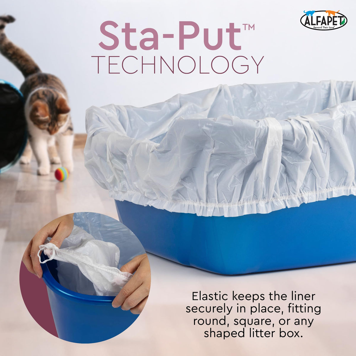 Cat Litter Box Liners Large 12 Count Tear-Resistant Waterproof X7404
