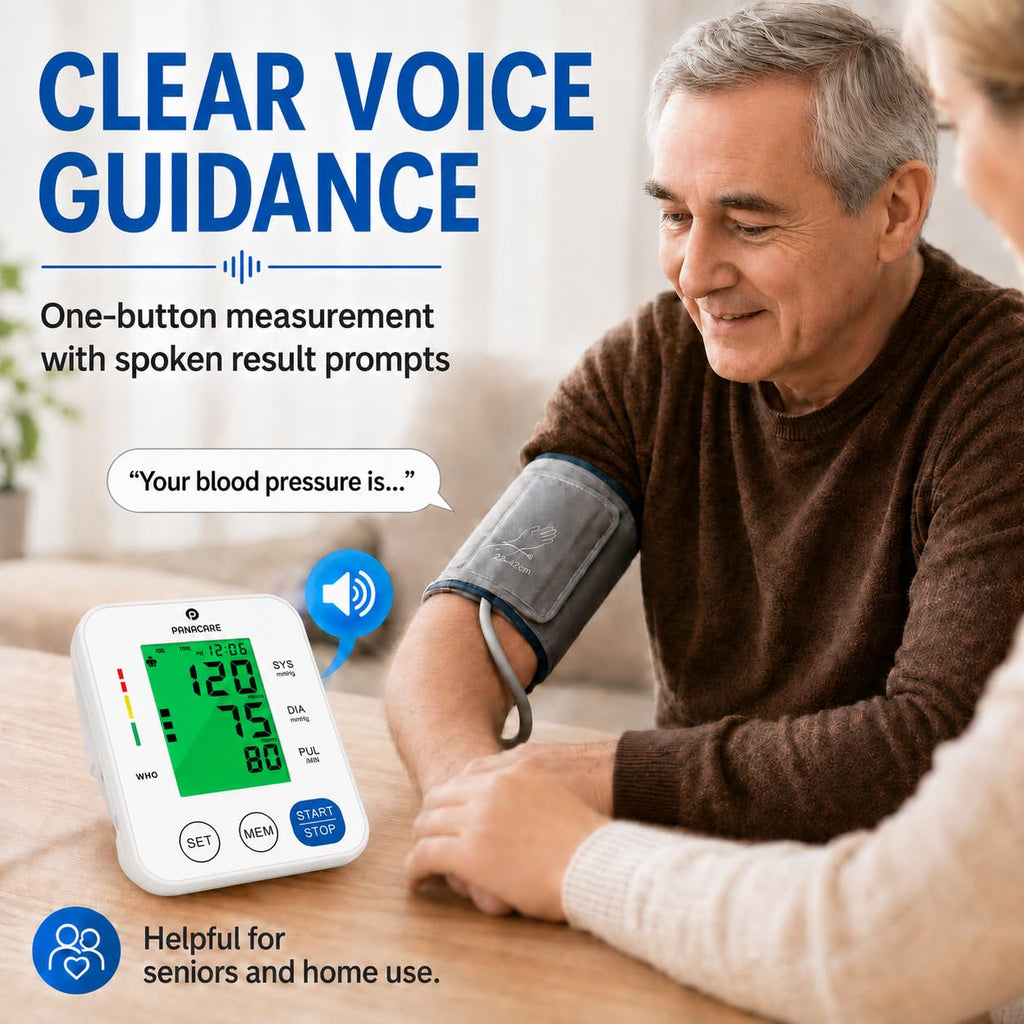 Upper Arm Blood Pressure Monitor with Adjustable Cuff and Backlit Display A428