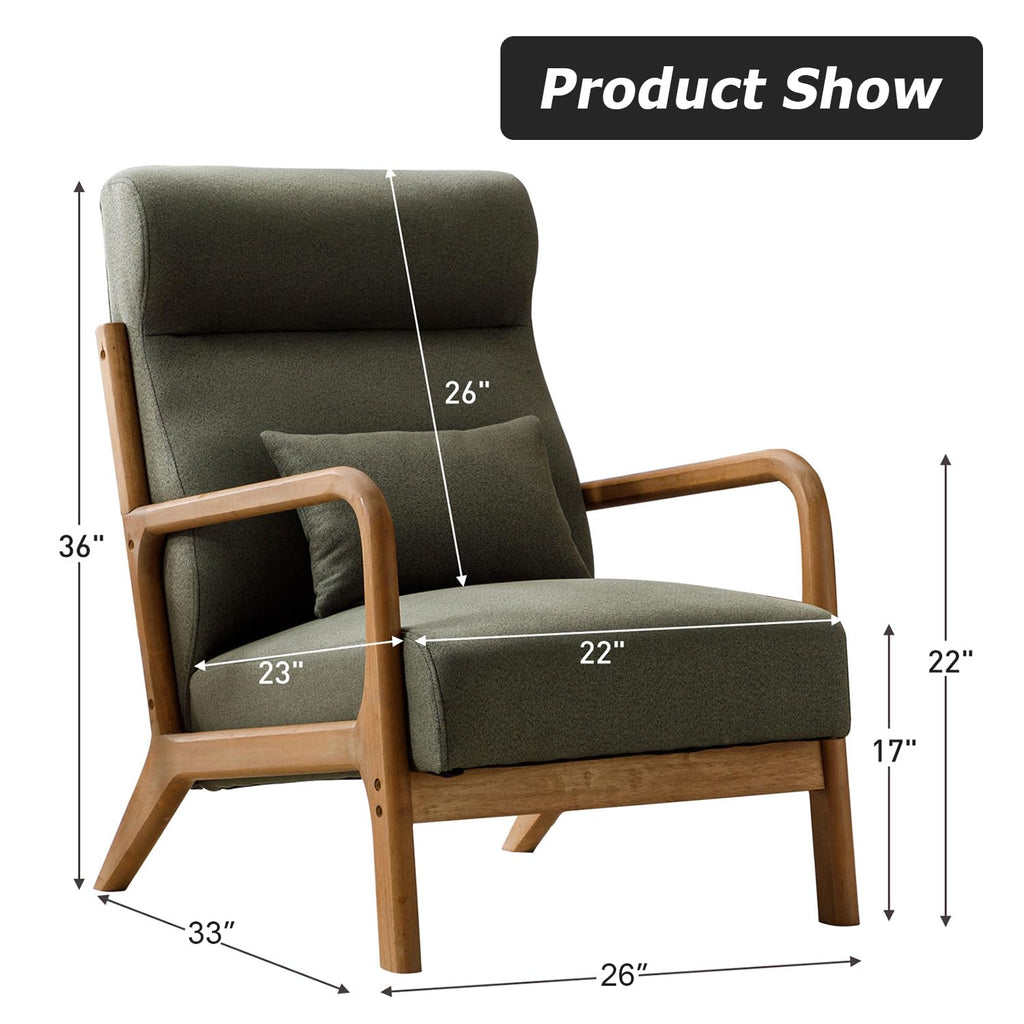 Green Mid Century Modern Accent Chair Set of 2 I882