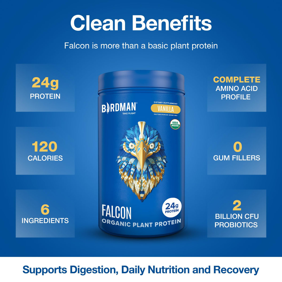 Organic Vegan Vanilla Protein Powder 18 Servings P228