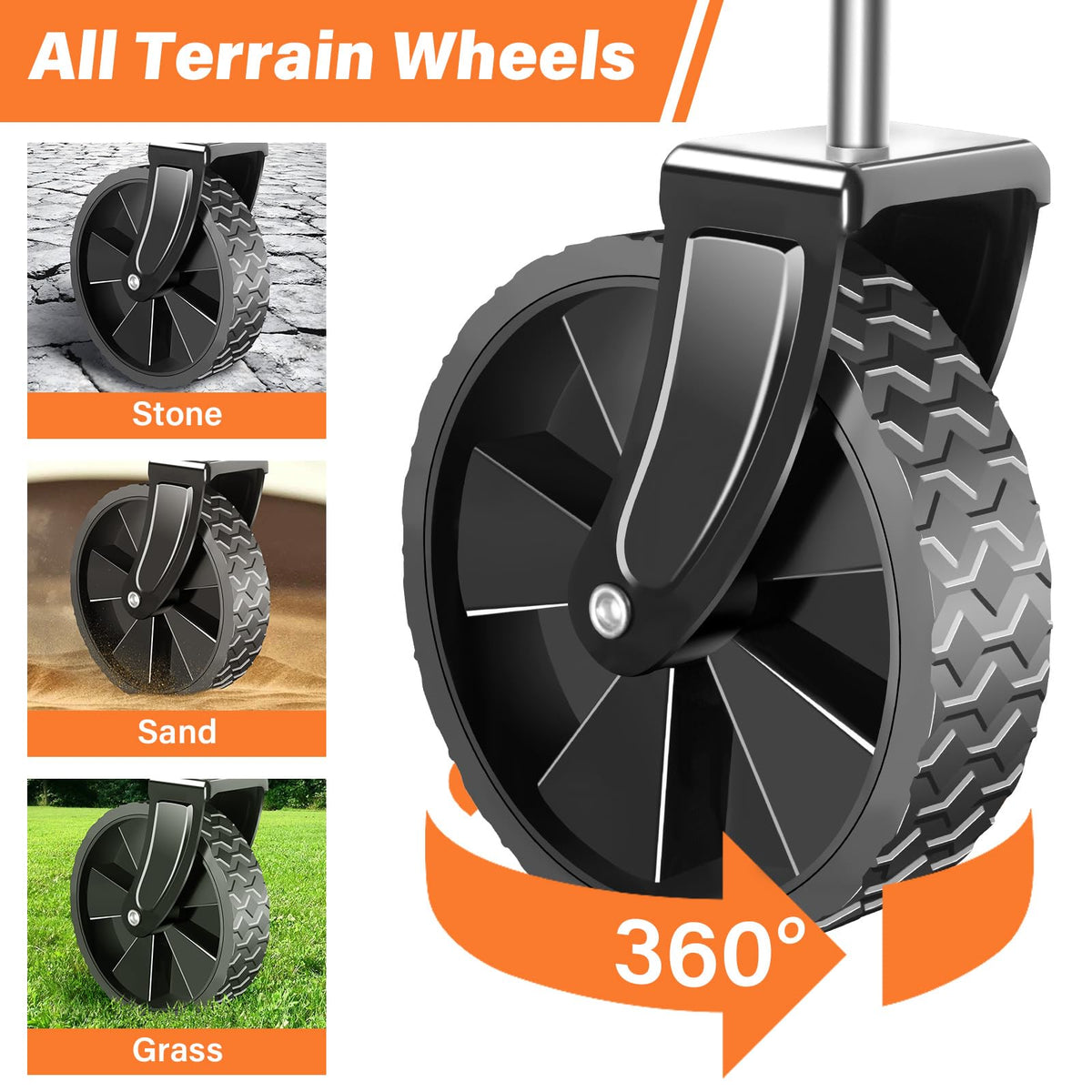 Foldable Collapsible Wagon Cart with Wheels, 280 lbs Heavy Duty Capacity, Graphite Black V1918