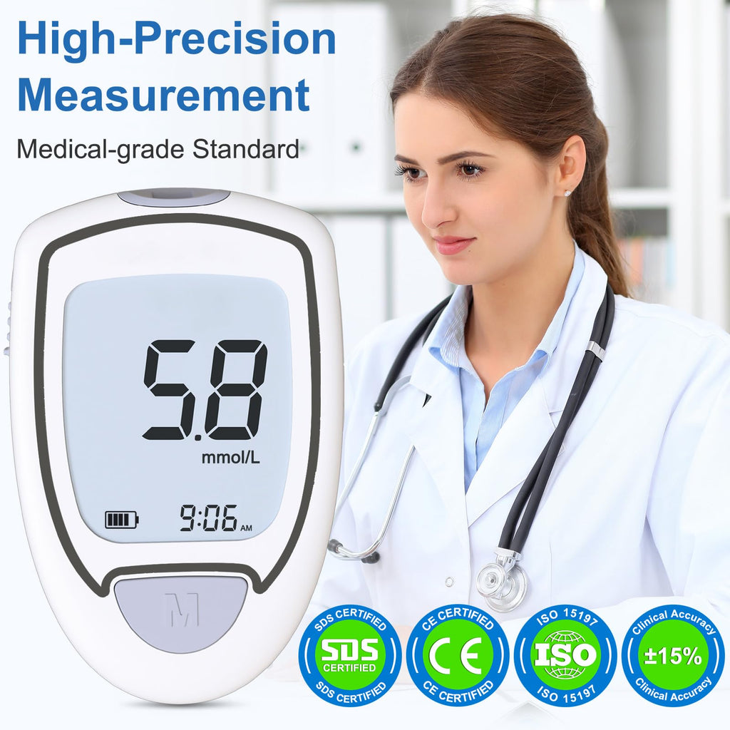 Blood Glucose Monitor Kit with 100 Strips and Lancets L842