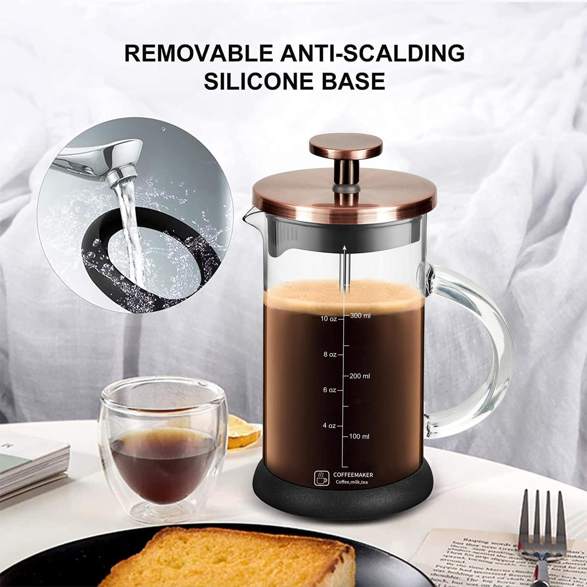 12 Ounce Stainless Steel French Press Coffee Maker Z444