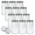 Wide Mouth Mason Jars 32 oz 12Pcs with Airtight Lids Q864
