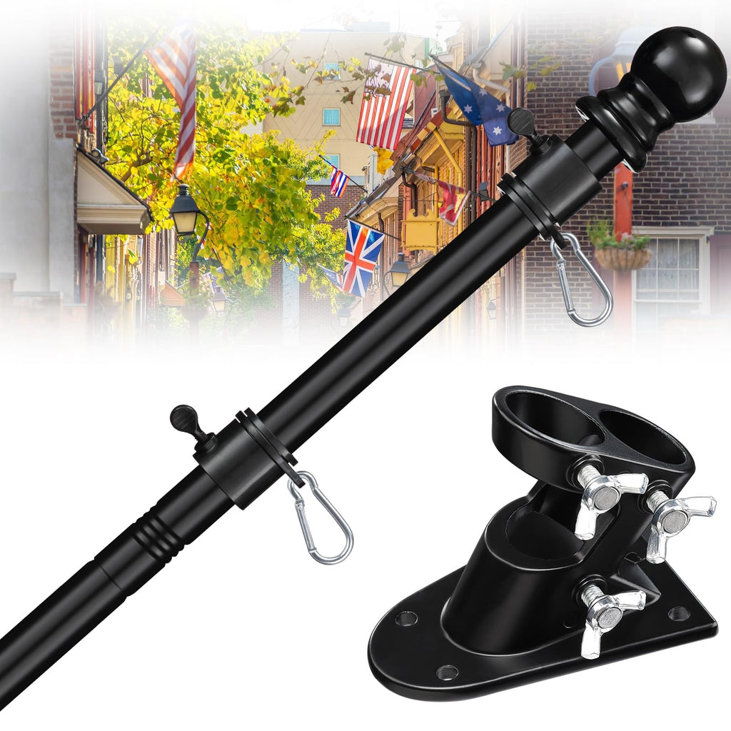 5ft Stainless Steel Flag Pole Kit with Bracket L59275