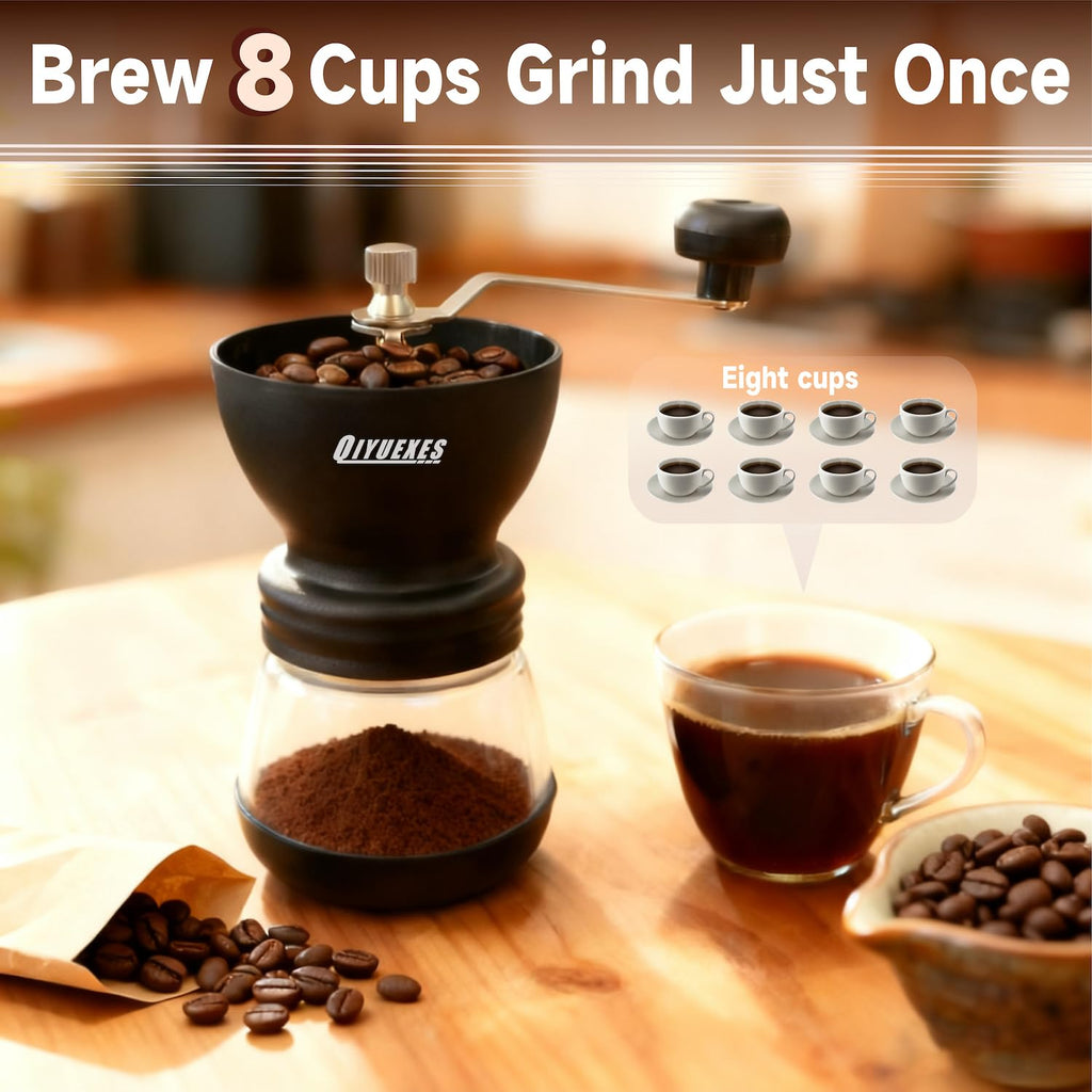 Manual Coffee Grinder 48 Adjustable Settings 80g Conical Burr 2 Jars C724179