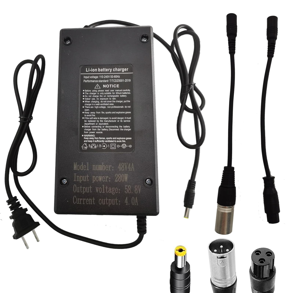 58.8V 4A 3-Plug Lithium Li-ion Battery Charger N33858
