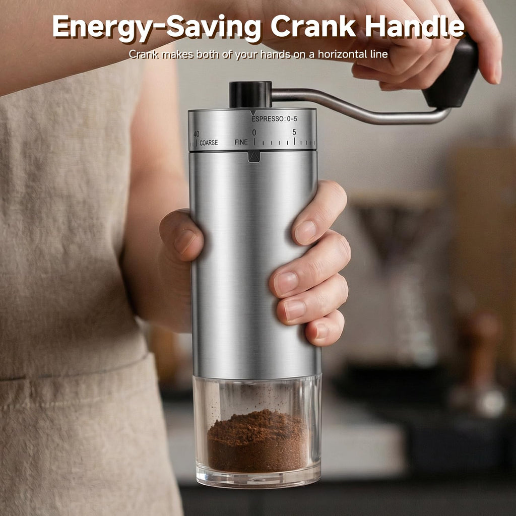 Manual Stainless Steel Conical Burr Coffee Grinder with Hand Crank J528473