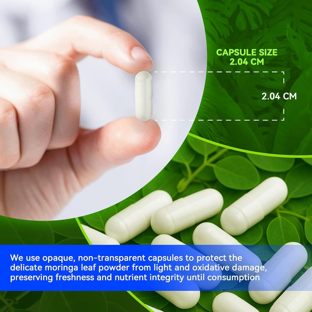 Moringa Capsules 1000mg 10:1 Leaf Extract 60 Veg Capsules B119663