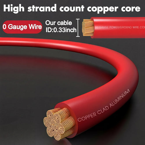 0 Gauge 3000W Amp Wiring Kit with 17FT CCA Power Cable M5335