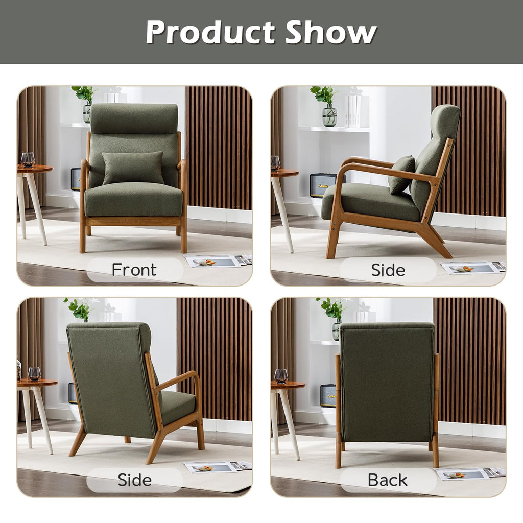 Green Mid Century Modern Accent Chair Set of 2 I882